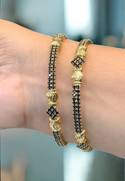 Stunning black beaded bangles